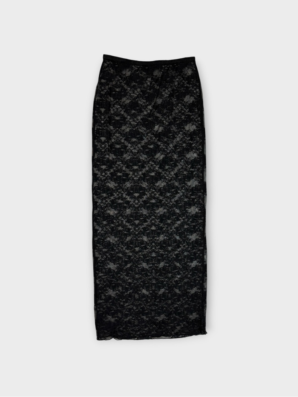Vintage Black Lace Maxi Skirt